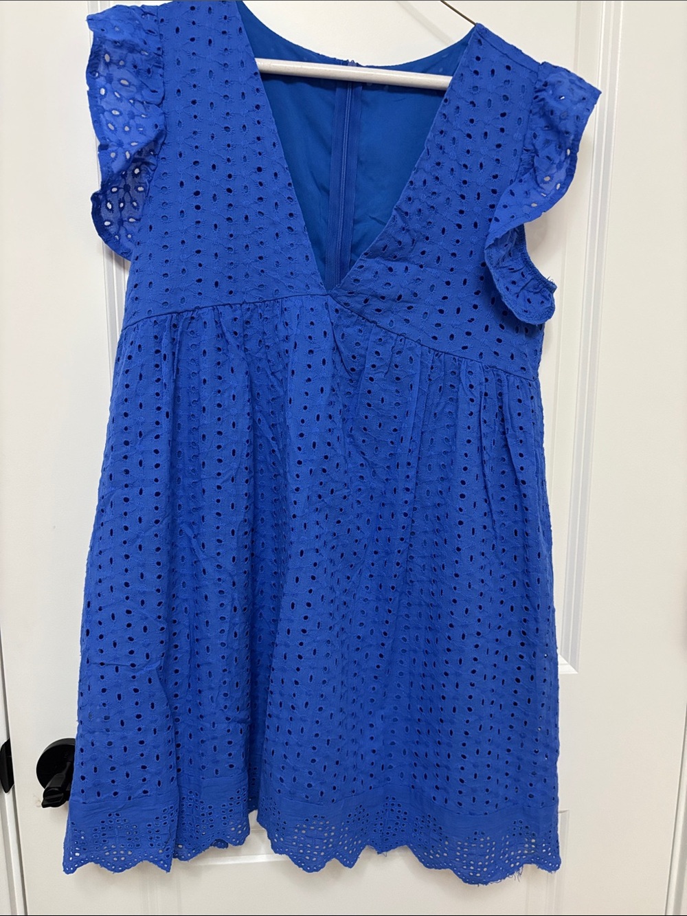 Women’s Royal Blue Eyelet Skort with Flutter Detail